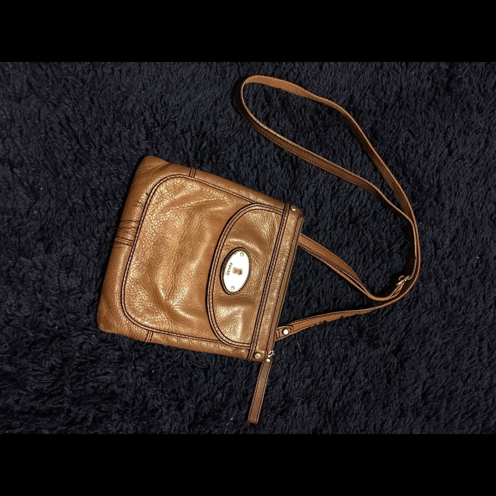 Fossil leather crossbody